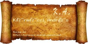 Körmöczi András névjegykártya